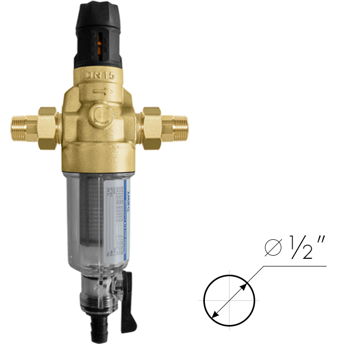 BWT Protector Mini HWS Х/в 1/2" c редуктором прямая промывка